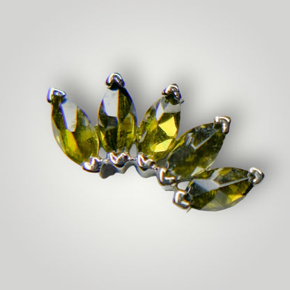 5 Stone Marquise with Peridot in 18kt White Gold