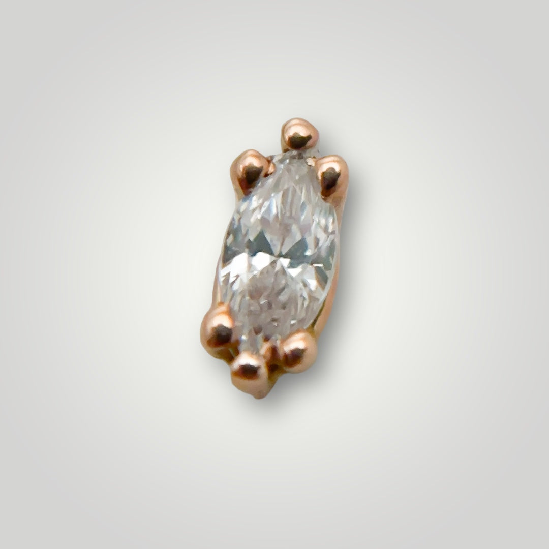 6-Prong Marquise with Cubic Zirconia in 14kt Rose Gold