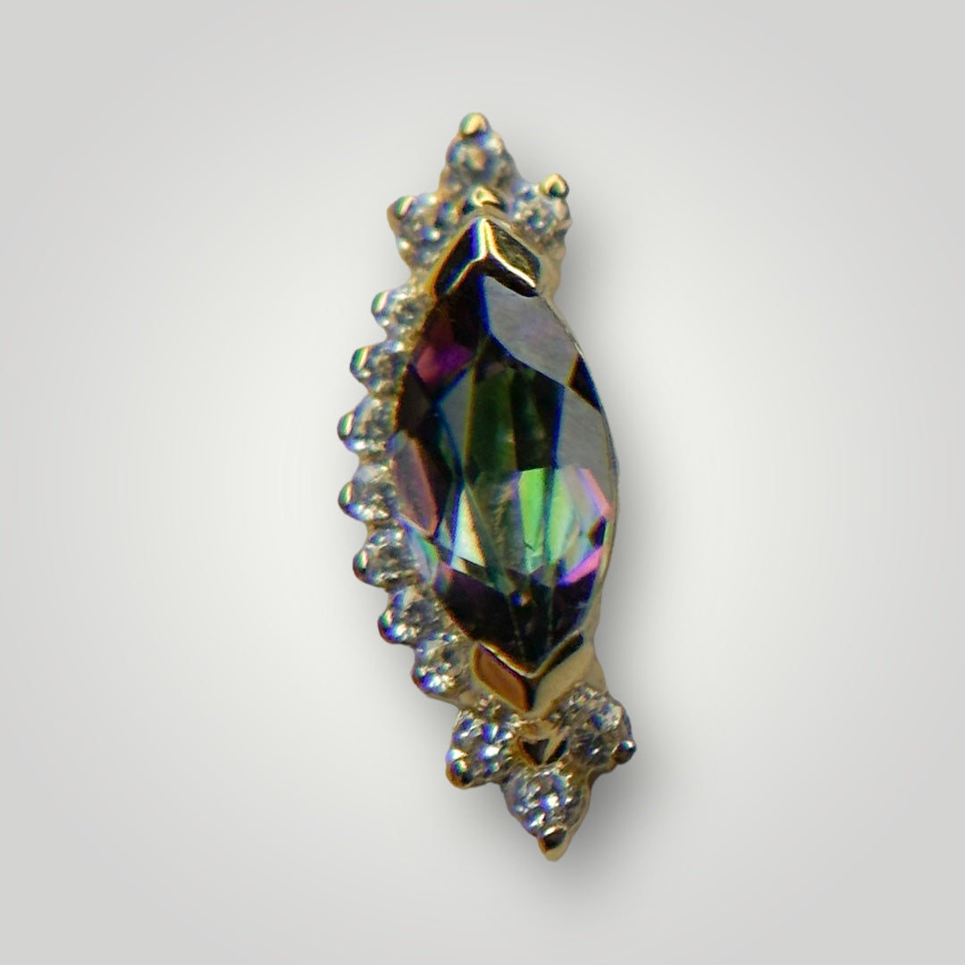 Anastasia with Mystic Topaz & CZ in 14kt Yellow Gold