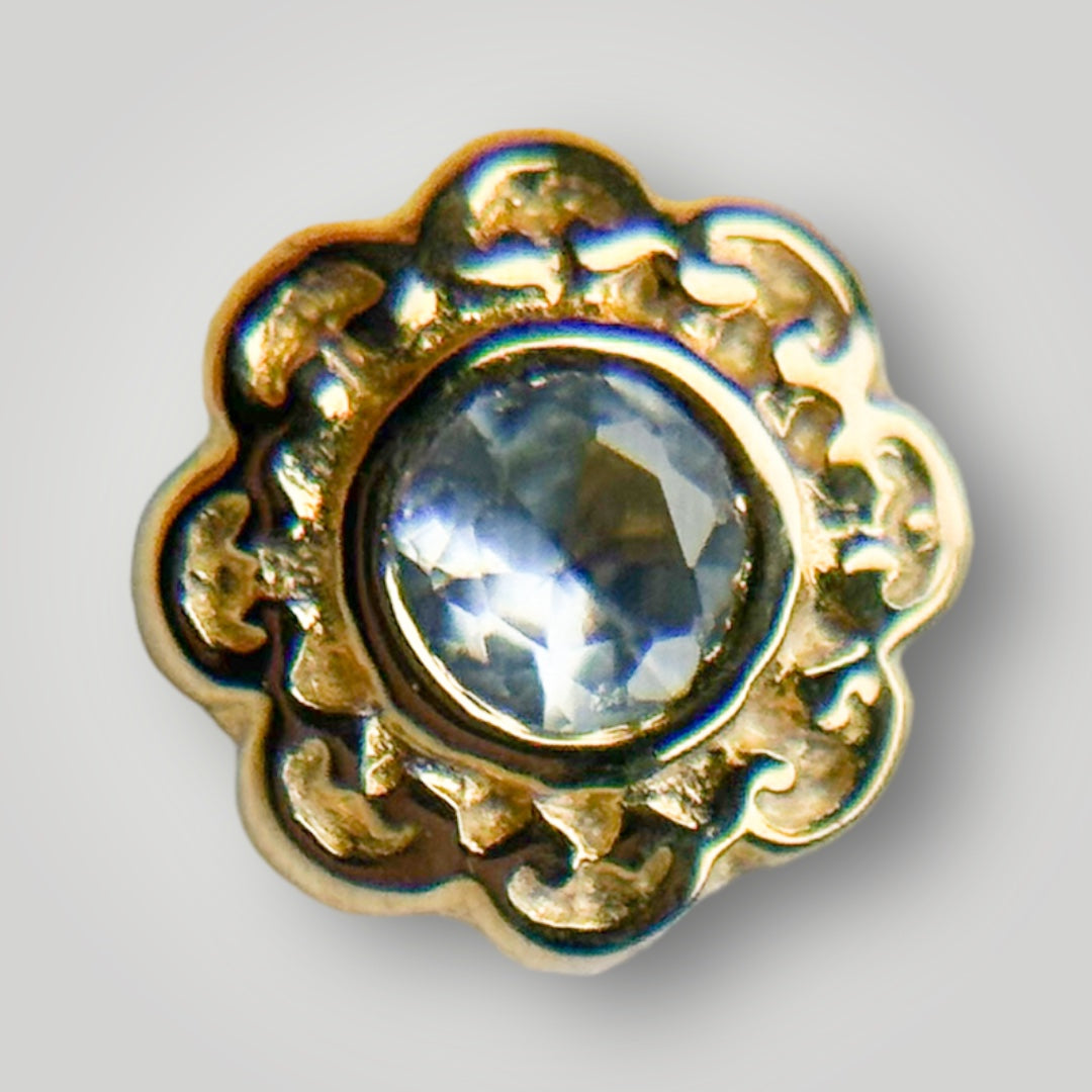 Ann with Blue CZ in 14kt Yellow Gold