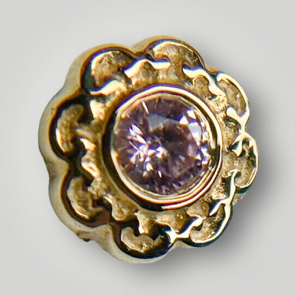 Ann with Pink CZ in 14kt Yellow Gold