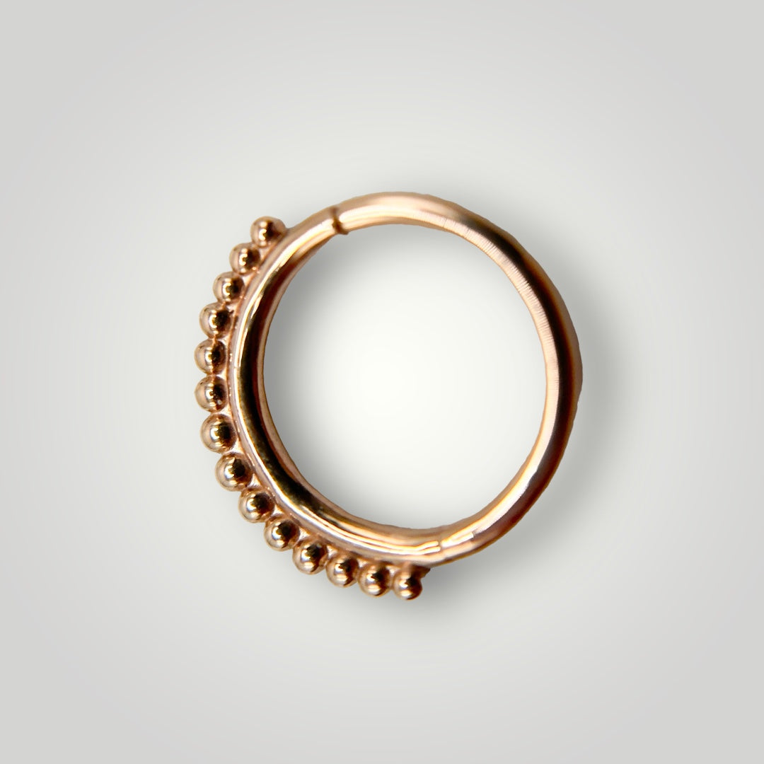 Beaded Ring with 14kt Rose Gold (Clicker)