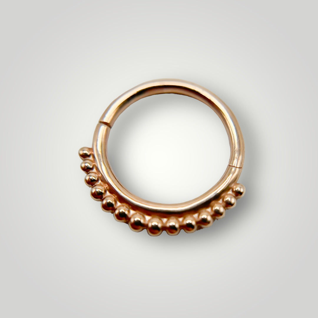 Beaded Ring with 14kt Rose Gold (Clicker)