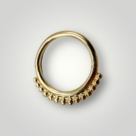 Beaded Ring with 14kt Yellow Gold (Clicker)