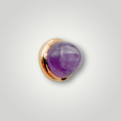 Bullet Cabachon with Amethyst in 18kt Rose Gold