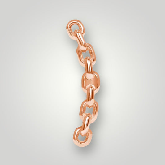 Cable Curved Chain Stud in 14kt Rose Gold