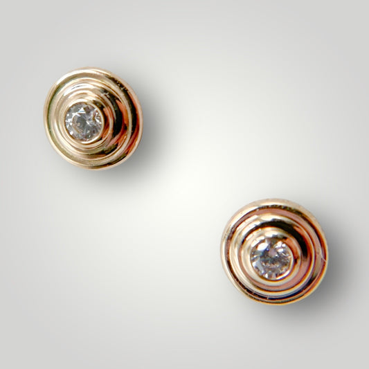 Concentric with Cubic Zirconia in 14kt Yellow Gold