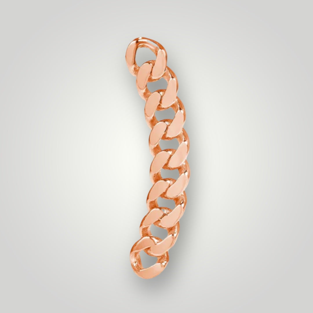 Curb Curved Chain Stud in 14kt Rose Gold