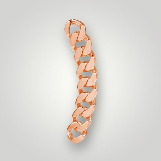 Curb Curved Chain Stud in 14kt Rose Gold