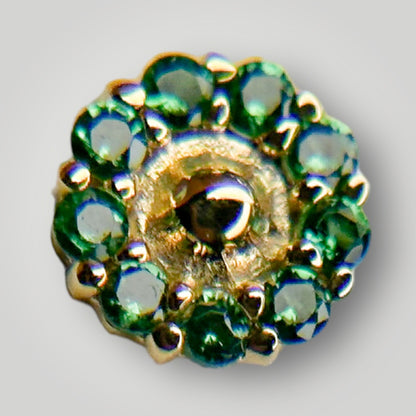 Daisy with Green CZ in 14kt Yellow Gold