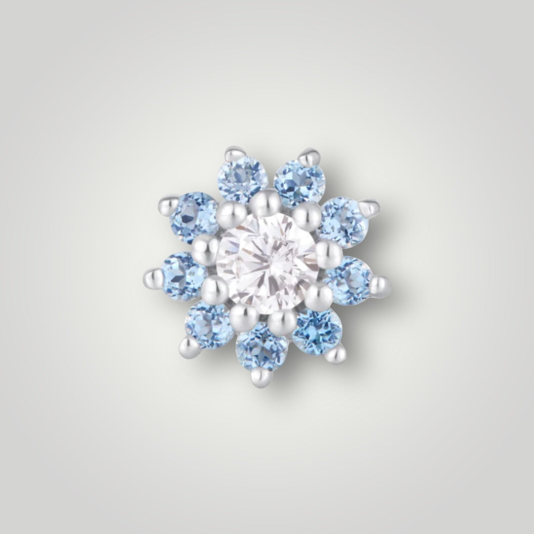 Eloise with Light London Blue CZ in 14kt White Gold