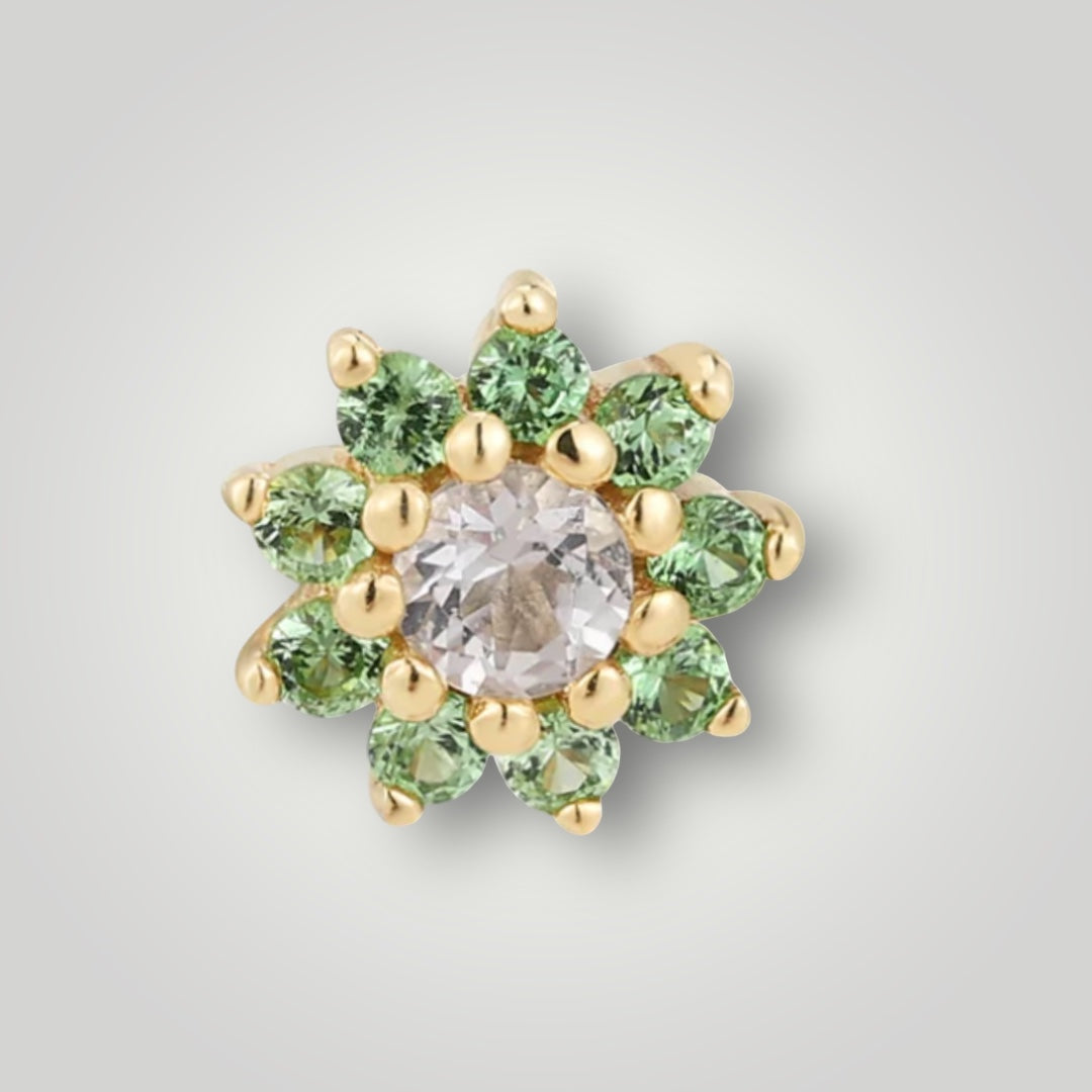 Eloise with Tsavorite CZ in 14kt Yellow Gold