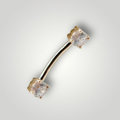 Empress Curved with Cubic Zirconia in 14kt Yellow Gold