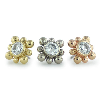 Areo CZ gem beads 18k threadless