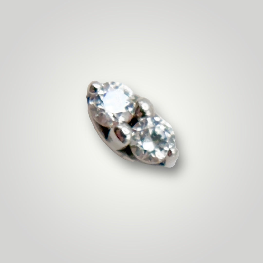 Gemini with Cubic Zirconia in 14kt White Gold