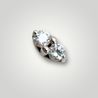 Gemini with Cubic Zirconia in 14kt White Gold