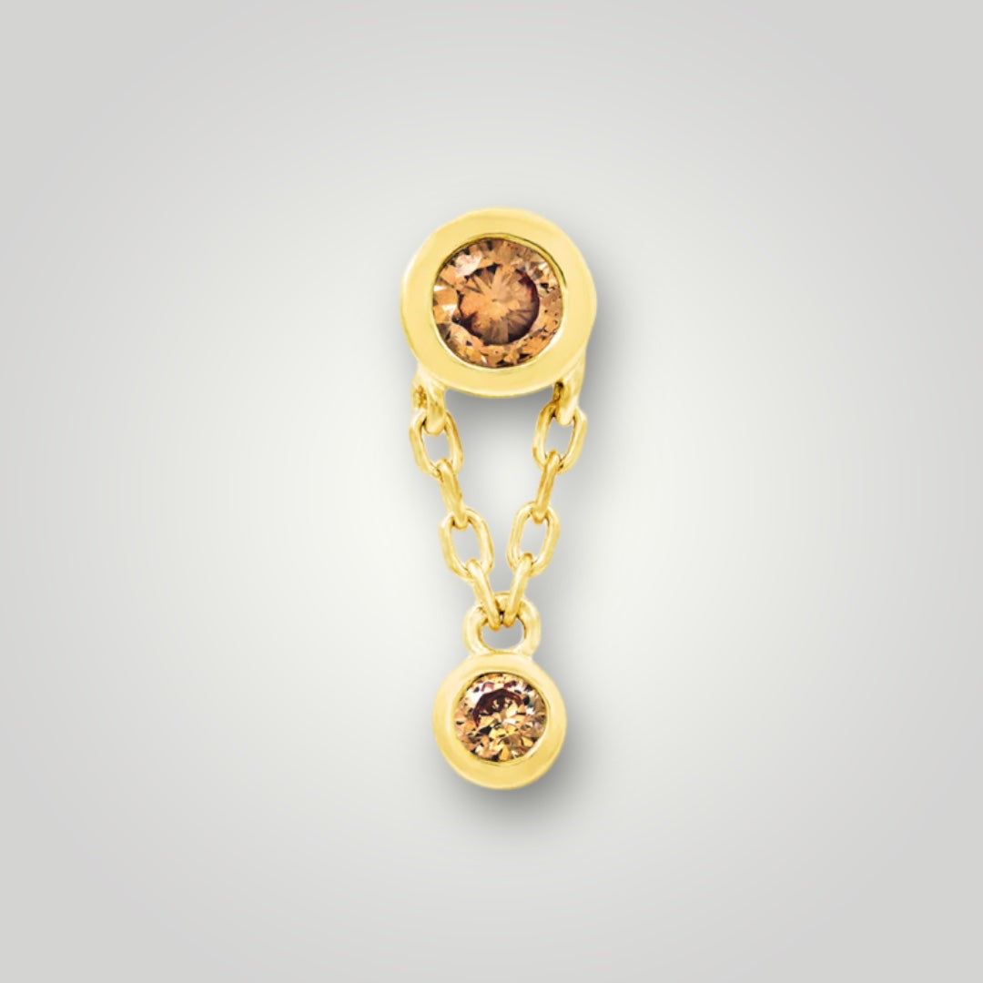 Harriet with Champagne CZ in 14kt Yellow Gold