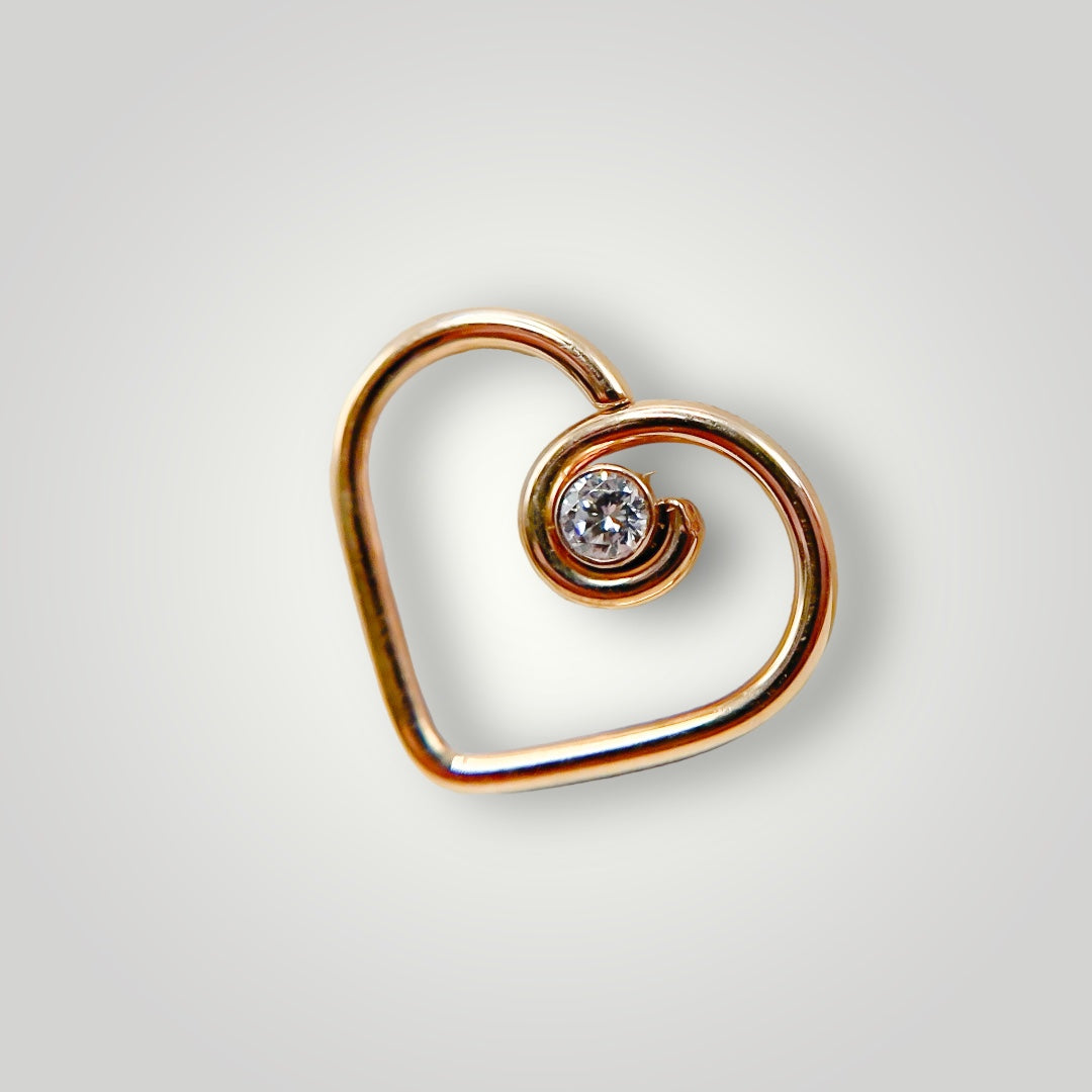 Heart with Cubic Zirconia in 14kt Rose Gold (Seam)