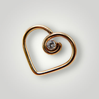 Heart with Cubic Zirconia in 14kt Rose Gold (Seam)