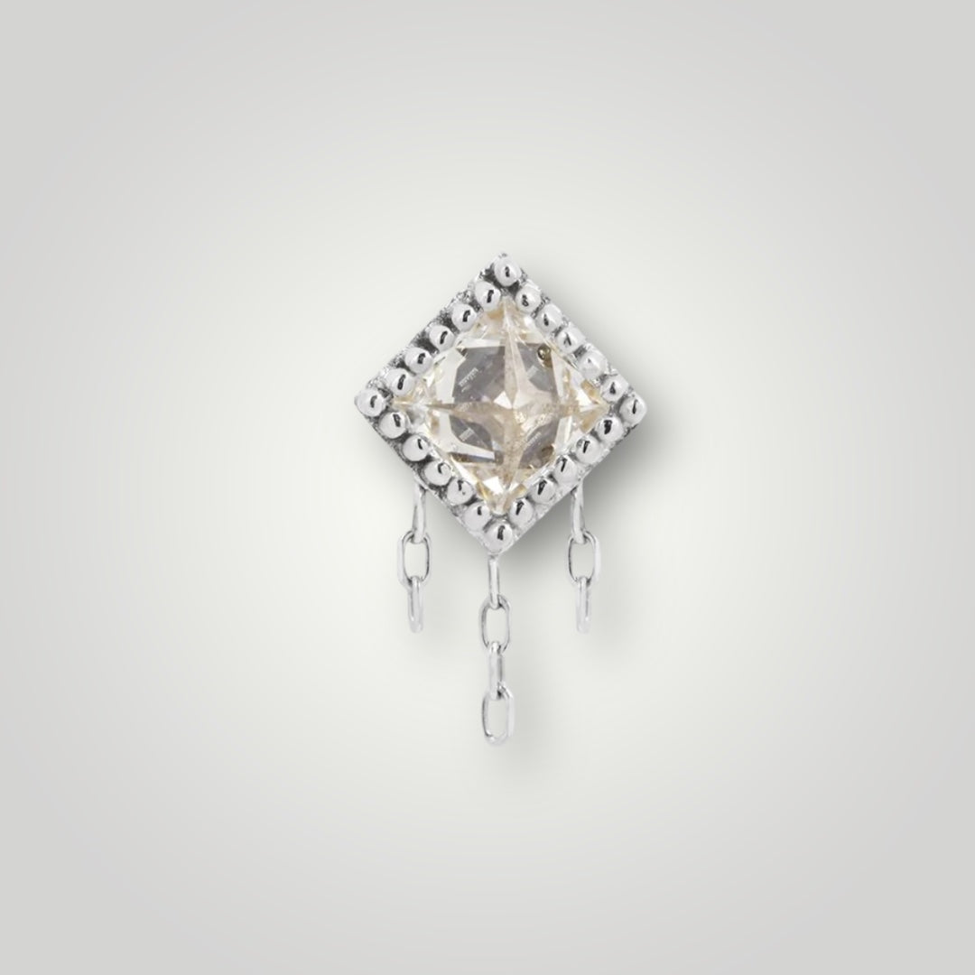 Hustle with Cubic Zirconia in 14kt White Gold