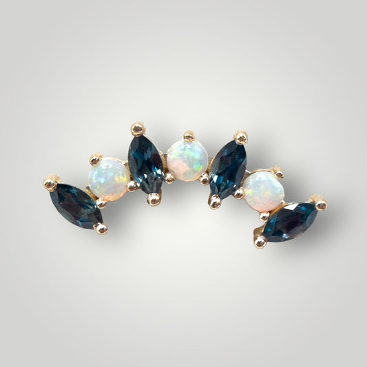 Sara Marquise fan London Blue and round Opals