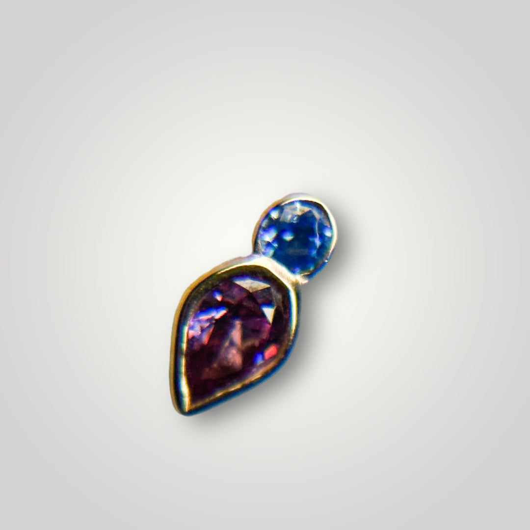 Icon with Blue Zircon & Amethyst in 18kt Rose Gold