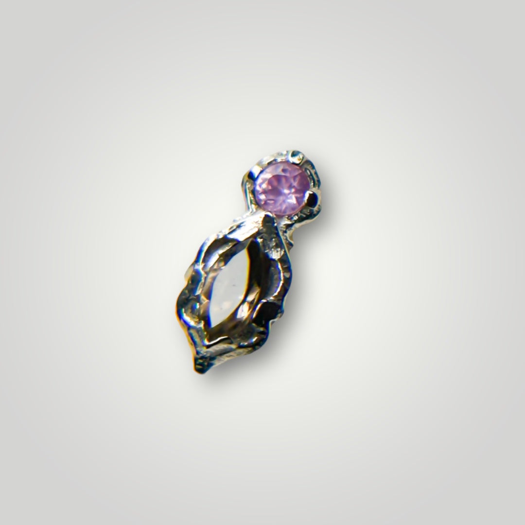 Isabella with Smokey Quartz & Pink Sapphire in 18kt White Gold