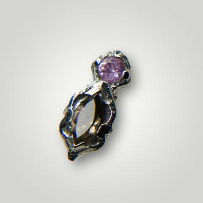 Isabella with Smokey Quartz & Pink Sapphire in 18kt White Gold