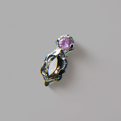 Isabella with Smokey Quartz & Pink Sapphire in 18kt White Gold