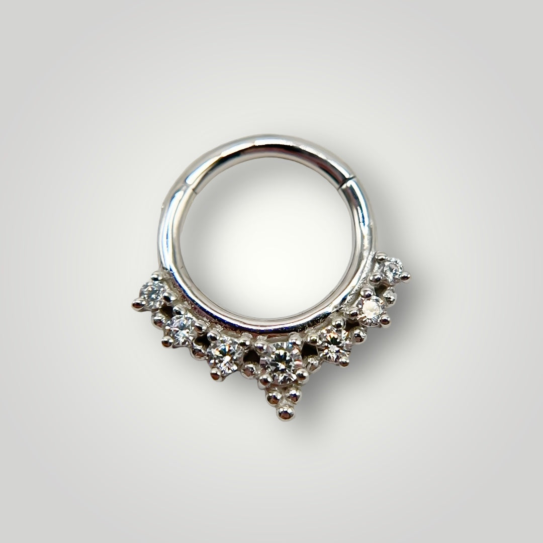 Lala with Cubic Zirconia in 14kt White Gold (Clicker)