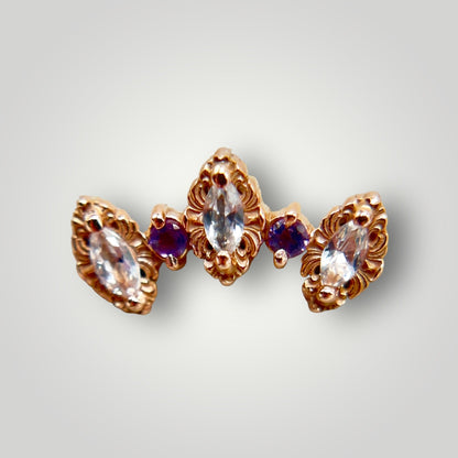 Majesty with Sapphire & Amethyst in 14kt Rose Gold (Threaded)