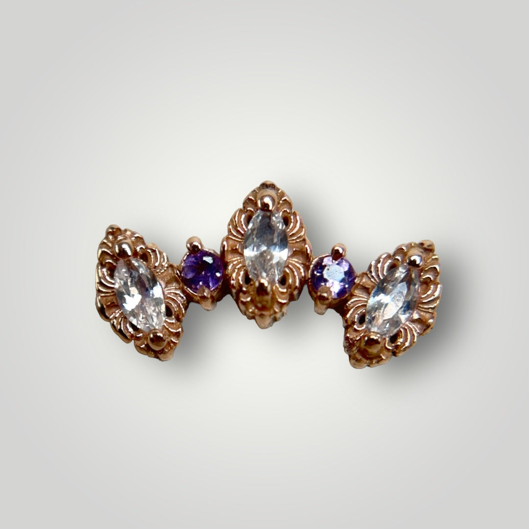 Majesty with Sapphire & Amethyst in 14kt Rose Gold (Threaded)