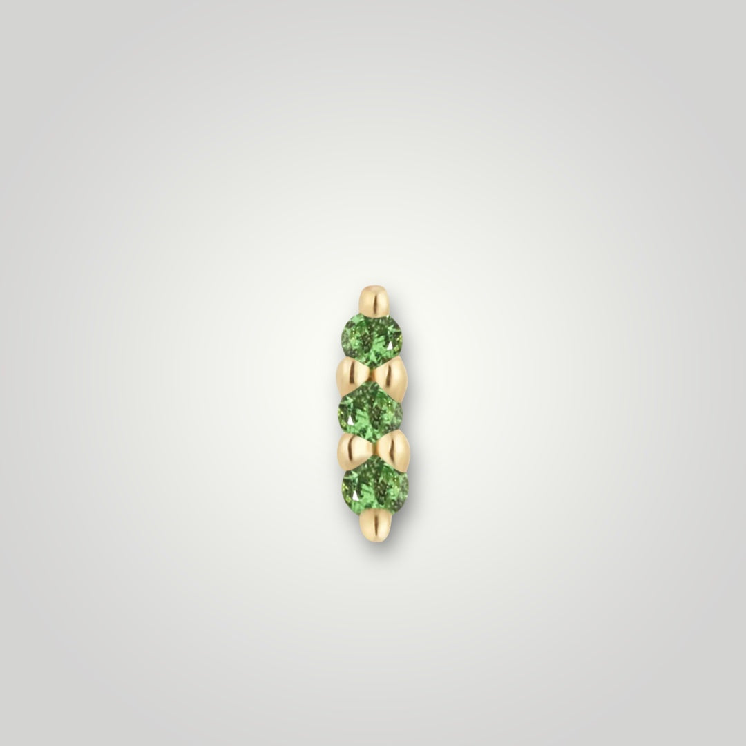 Mishka 3 Prong with Tsavorite in 14kt Yellow Gold