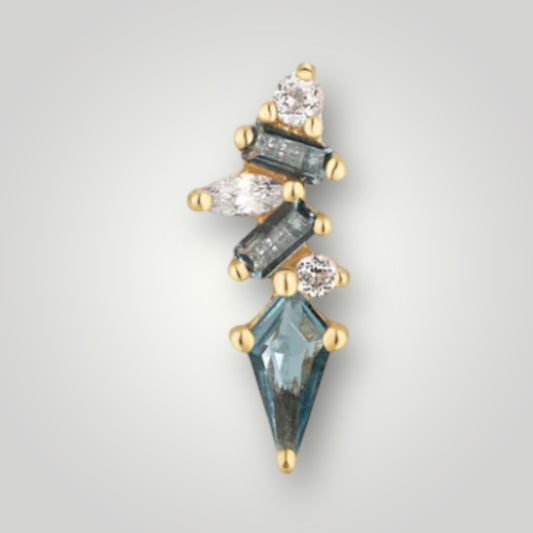 Mixt with White Topaz & London Blue CZ in 14kt Yellow Gold