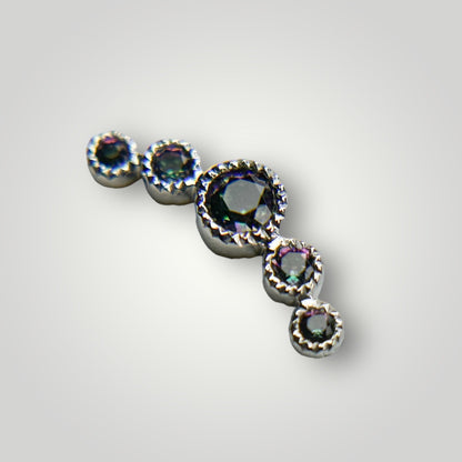 Moonheart with Rainbow Topaz in 14kt White Gold