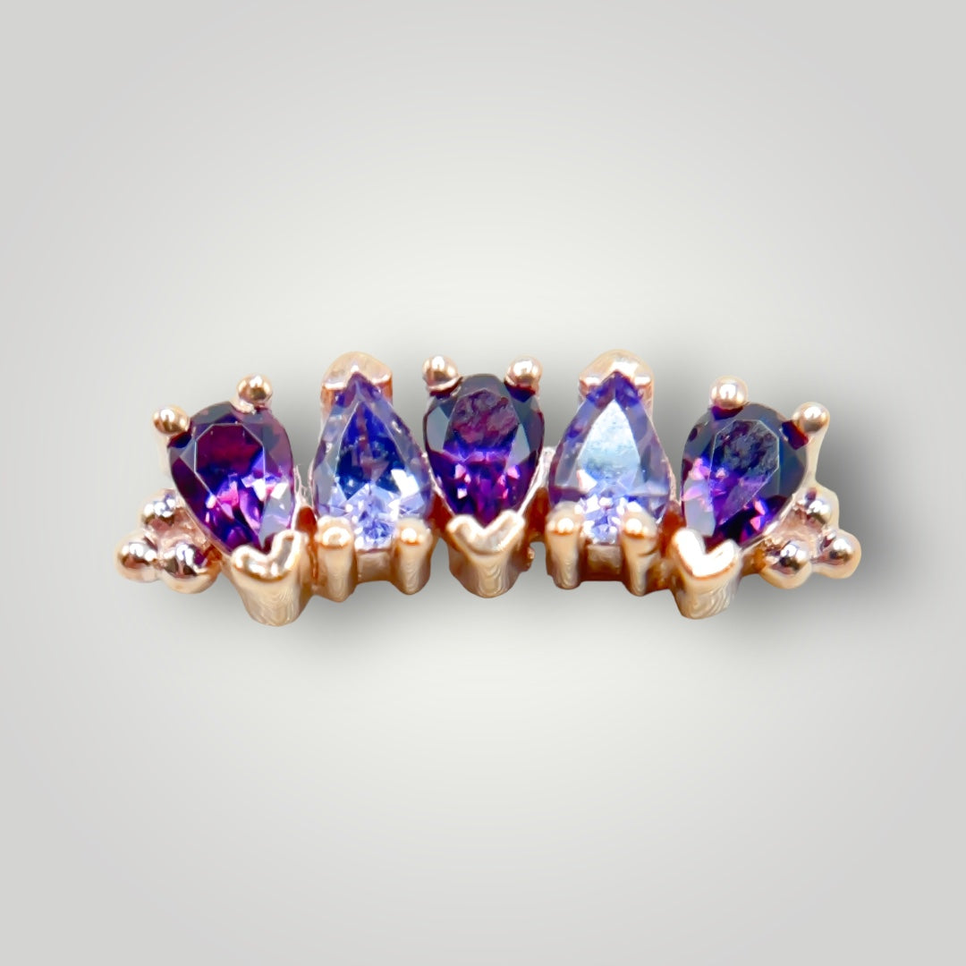 Nalani with Amethyst & Tanzanite in 14kt Yellow Gold (Threaded)