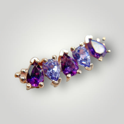 Nalani with Amethyst & Tanzanite in 14kt Yellow Gold (Threaded)