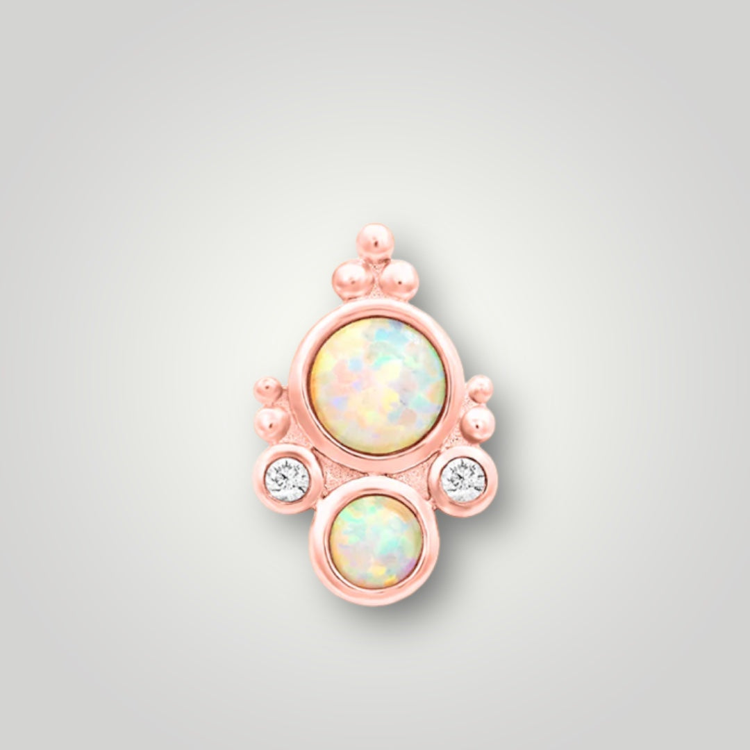 Nevada with Faux Opal in 14kt Rose Gold