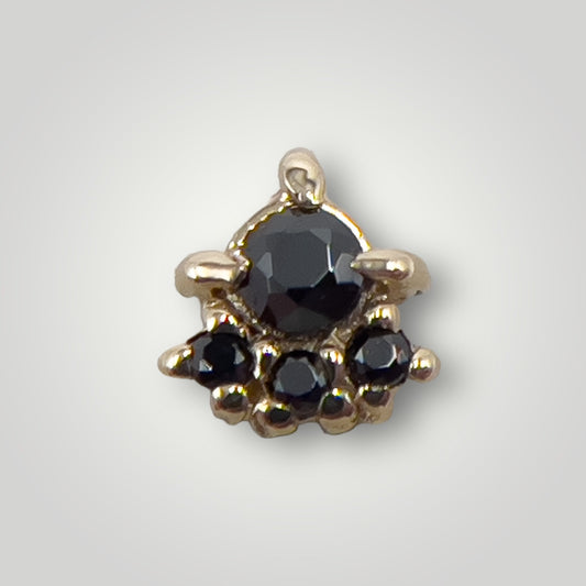 Palace with Black CZ in 14kt Yellow Gold