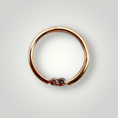 Coffee cz forward set seam ring gold