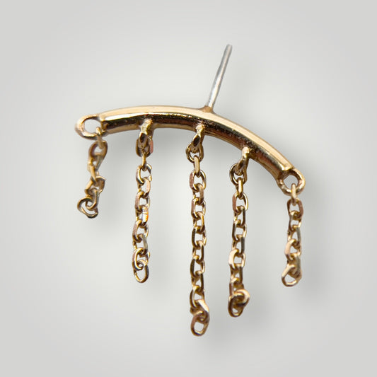 hidden bead with 5 chains- gold threadless