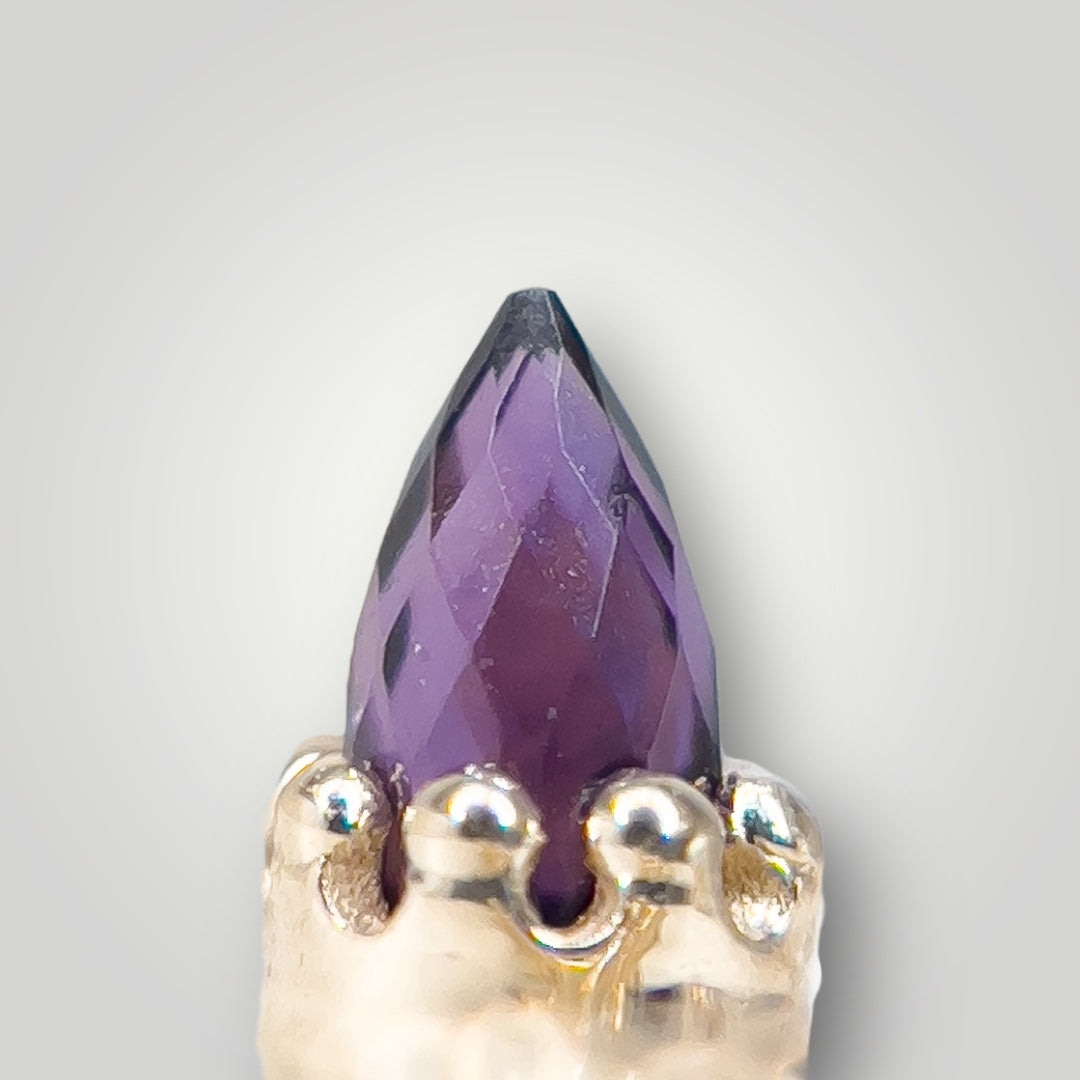 Amethyst Bullet Rose Cut Threaded Crown