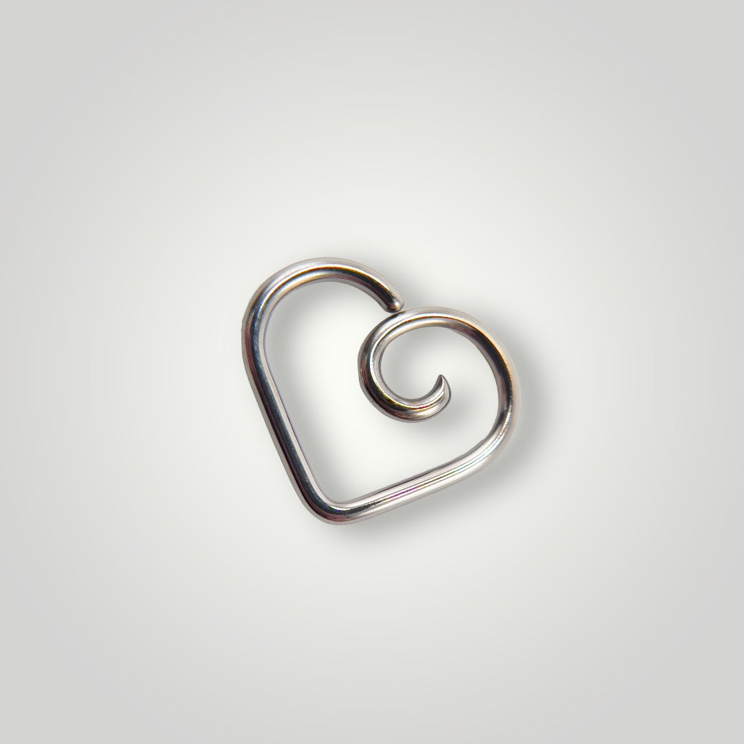 titanium seam heart ring