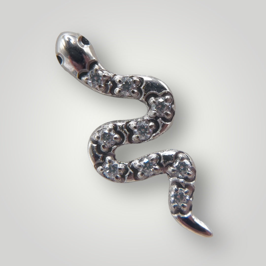 snake threadless bead titanium with gems