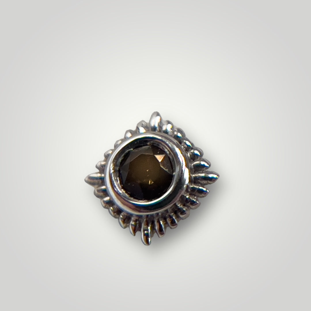 Plume with Smokey Quartz in 14kt White Gold