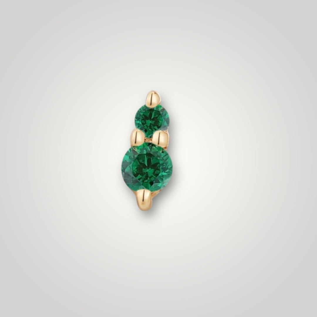 Prim with Green CZ in 14kt Yellow Gold