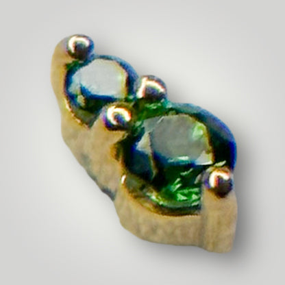 Prim with Green CZ in 14kt Yellow Gold