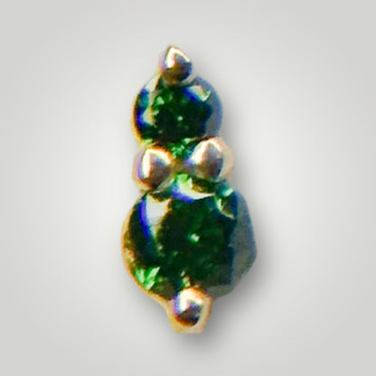 Prim with Green CZ in 14kt Yellow Gold