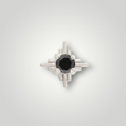 Radiant with Black CZ in 14kt White Gold