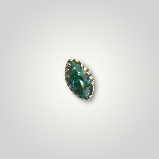 Scalloped Marquis with Green CZ in 14kt Yellow Gold